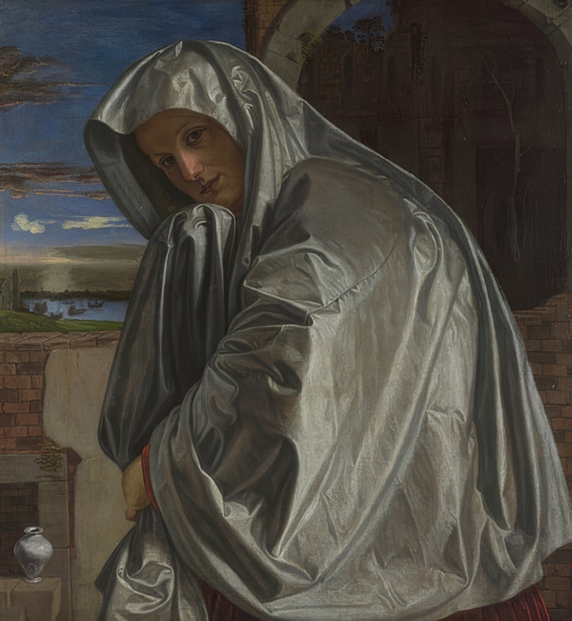 Mária Magdolna úton Krisztus sírjához. 1535-40 körül alkotó: Giovanni Girolamo Savoldo