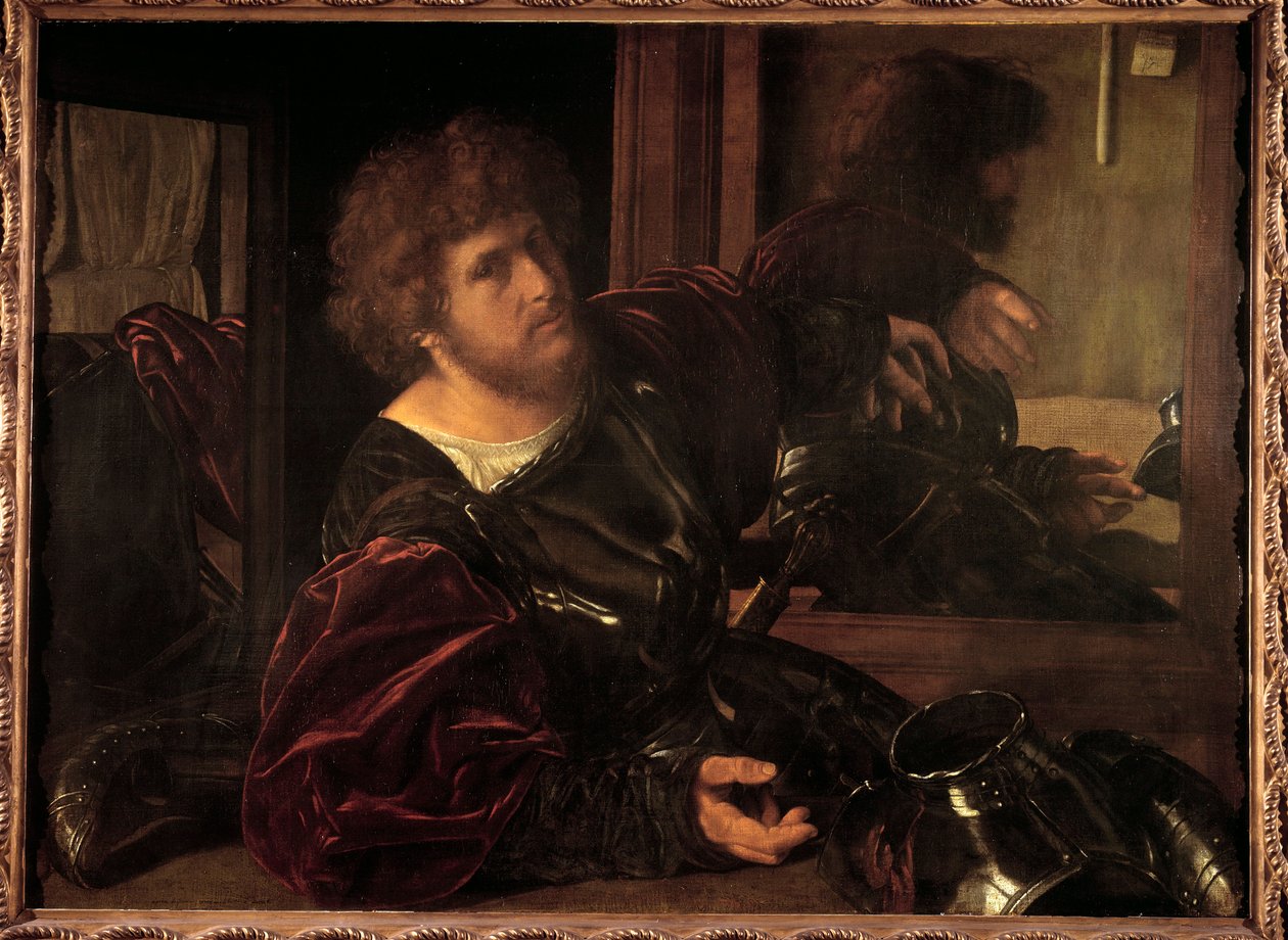 Önarckép, korábban Gaston de Foix portréjának nevezett Giovanni Girolamo Savoldo (1480-1548) festménye (ec.ital.) 16. század V. 0,91x1,23 m Párizs, Musee du Louvre. alkotó: Giovanni Girolamo Savoldo