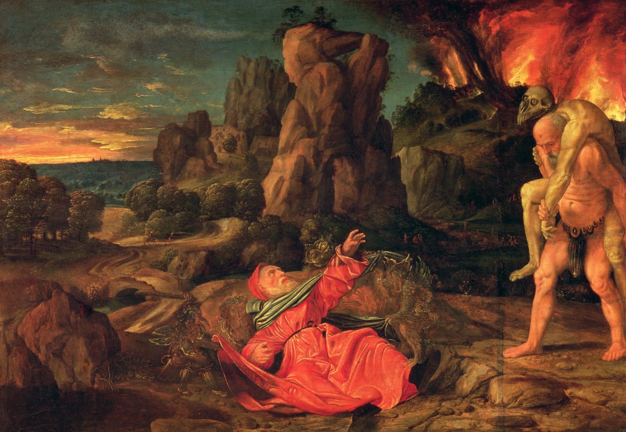 Szent Antal megkísértése, 1530 körül (olaj, fa) alkotó: Giovanni Girolamo Savoldo