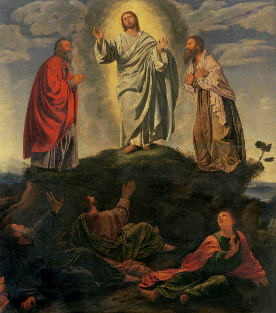 The Transfiguration, c.1527-33 (olaj a panelen) alkotó: Giovanni Girolamo Savoldo