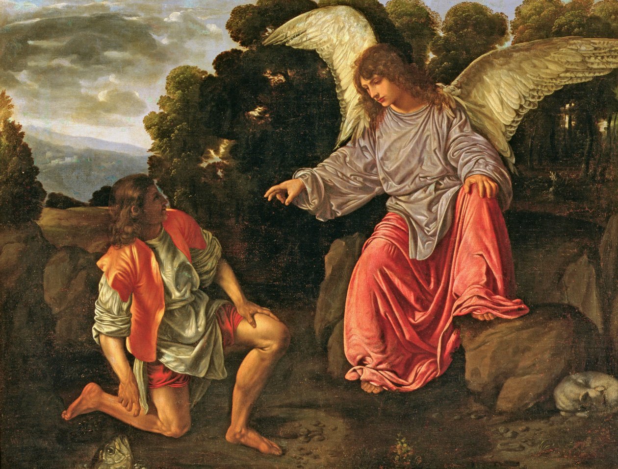 Tóbiás és az angyal, 1530 körül (olaj, vászon) alkotó: Giovanni Girolamo Savoldo