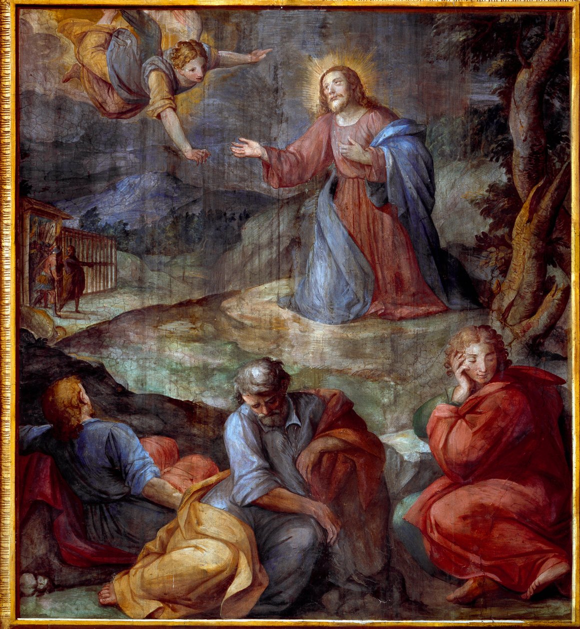 Az ima az olajfák kertjében Giovanni Balducci freskója: Cosci (1560-1603) 1594-1600 Róma, Santa Prassede, Olaszország alkotó: Giovanni Il Cosci Balducci