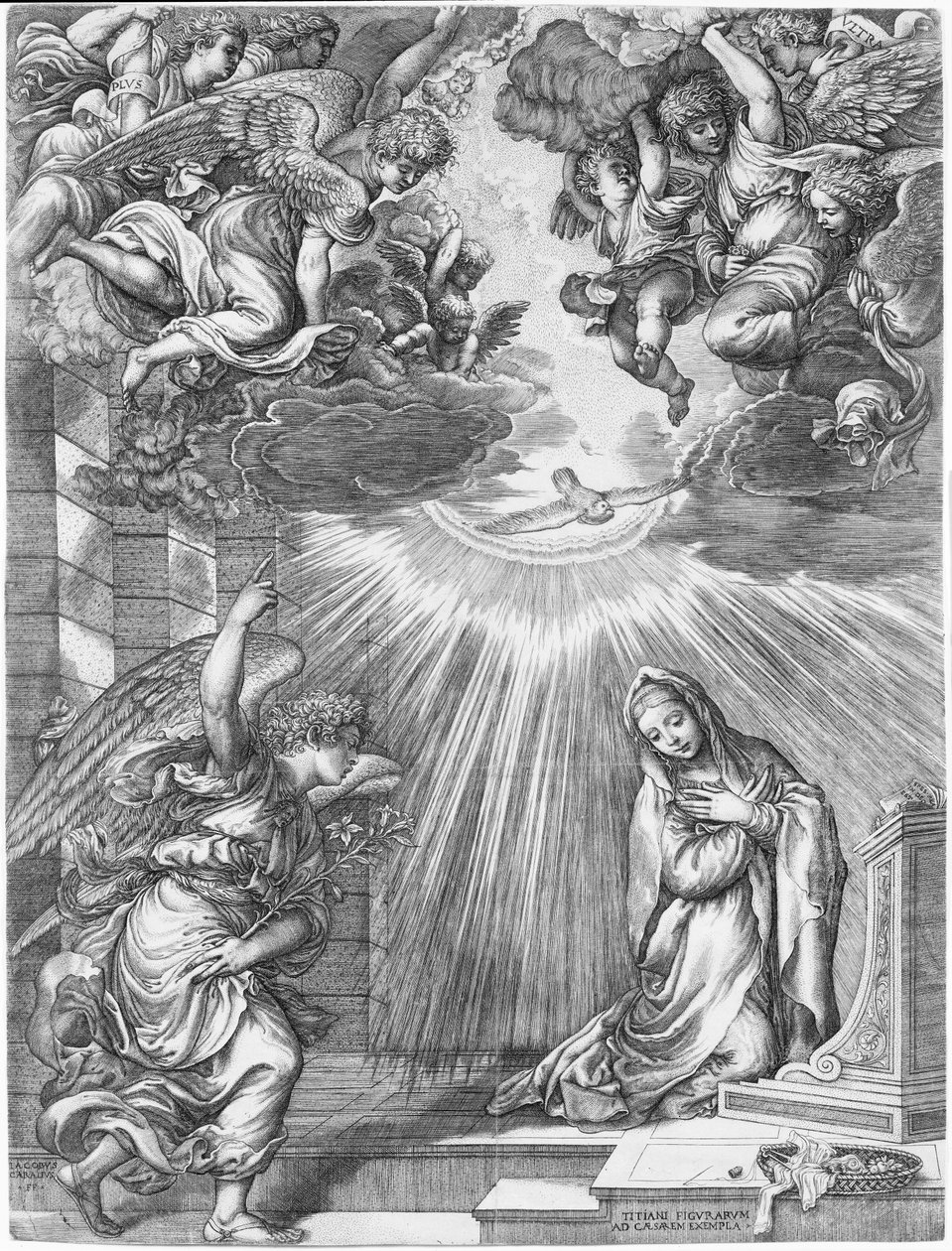 Angyali üdvözlet, 1537. alkotó: Giovanni Jacopo Caraglio