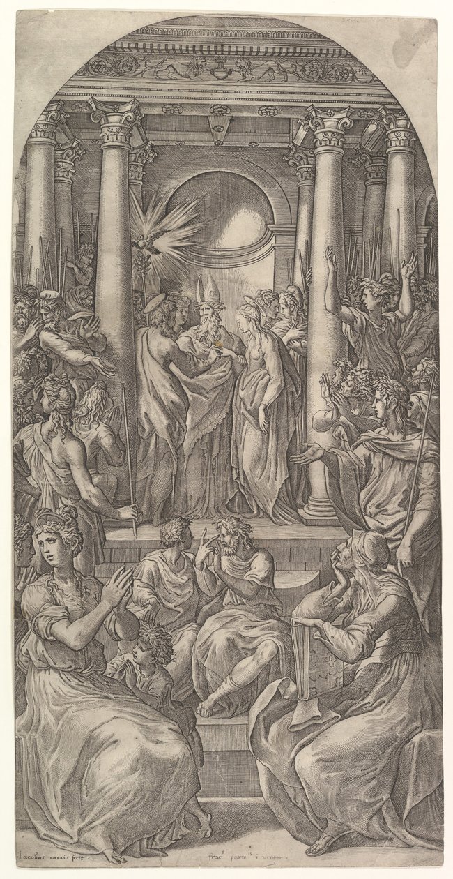 A Szűzanya házassága, kb. 1525. alkotó: Giovanni Jacopo Caraglio