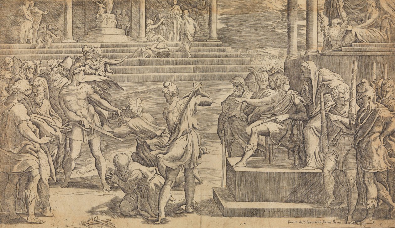 Szent Péter és Szent Pál vértanúsága, kb. 1527. alkotó: Giovanni Jacopo Caraglio