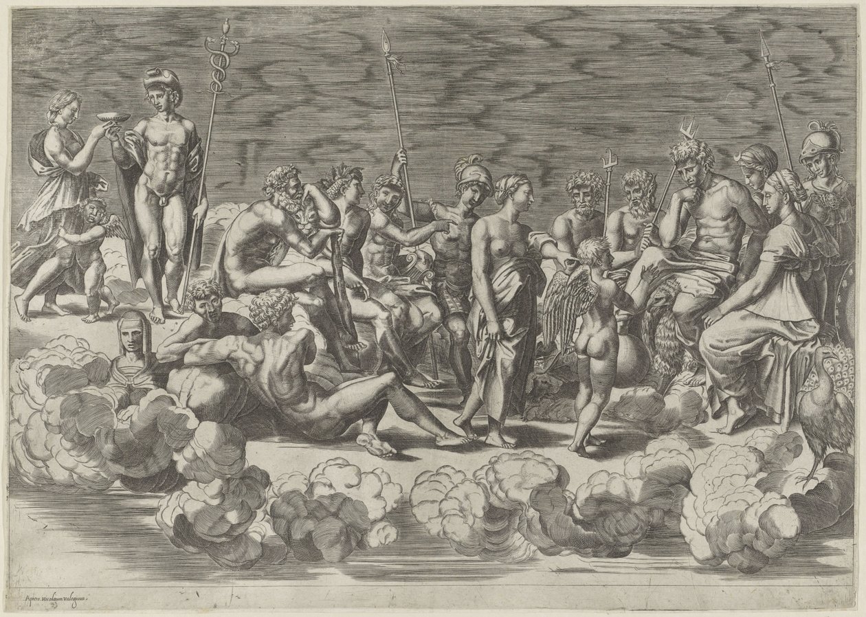 Istenek gyűjteménye az Olympuson alkotó: Giovanni Jacopo Caraglio