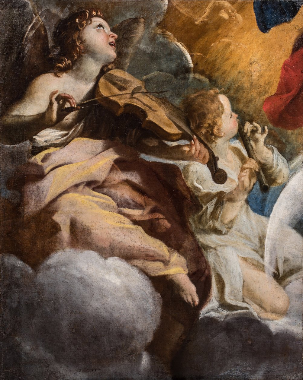"" Les anges musiciens "" (A zene angyalok) Peinture de Giovanni Lanfranco (1582-1647) 1628-1630 Santa Maria della Concezione templom, Róma alkotó: Giovanni Lanfranco