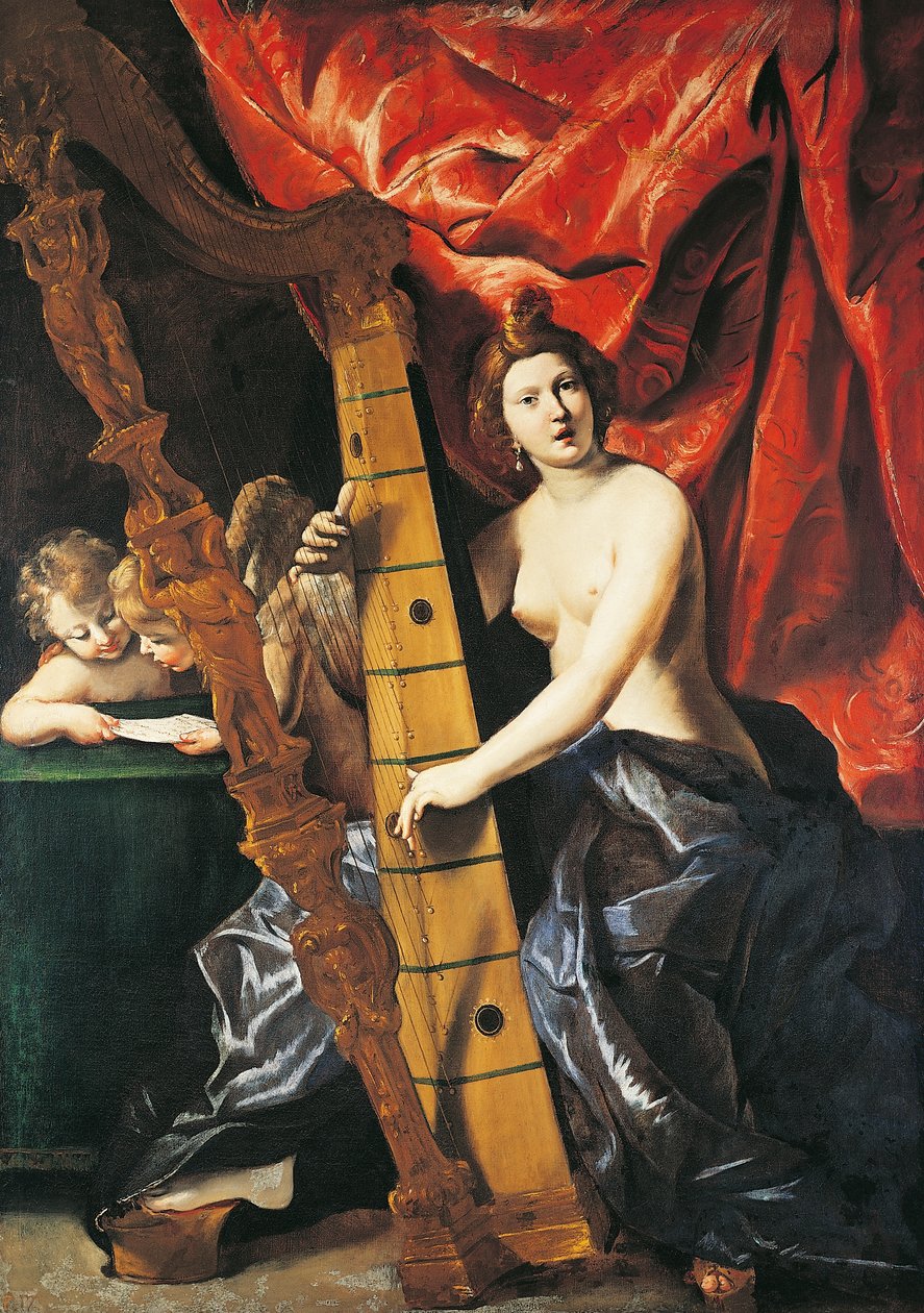 Hárfán játszó Vénusz, A zene allegóriája, Giovanni Lanfrancótól alkotó: Giovanni Lanfranco