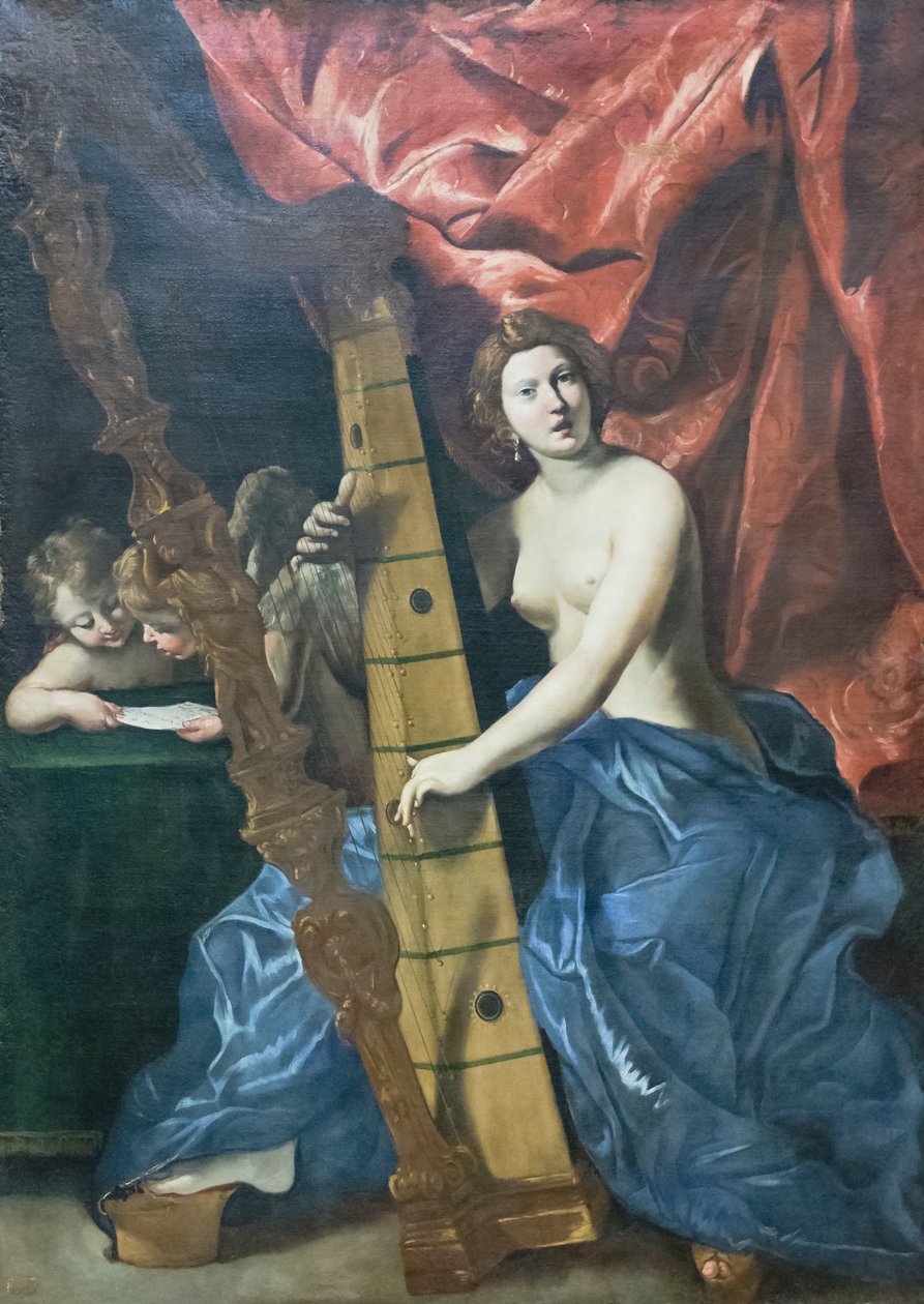 Vénusz hárfán játszik alkotó: Giovanni Lanfranco