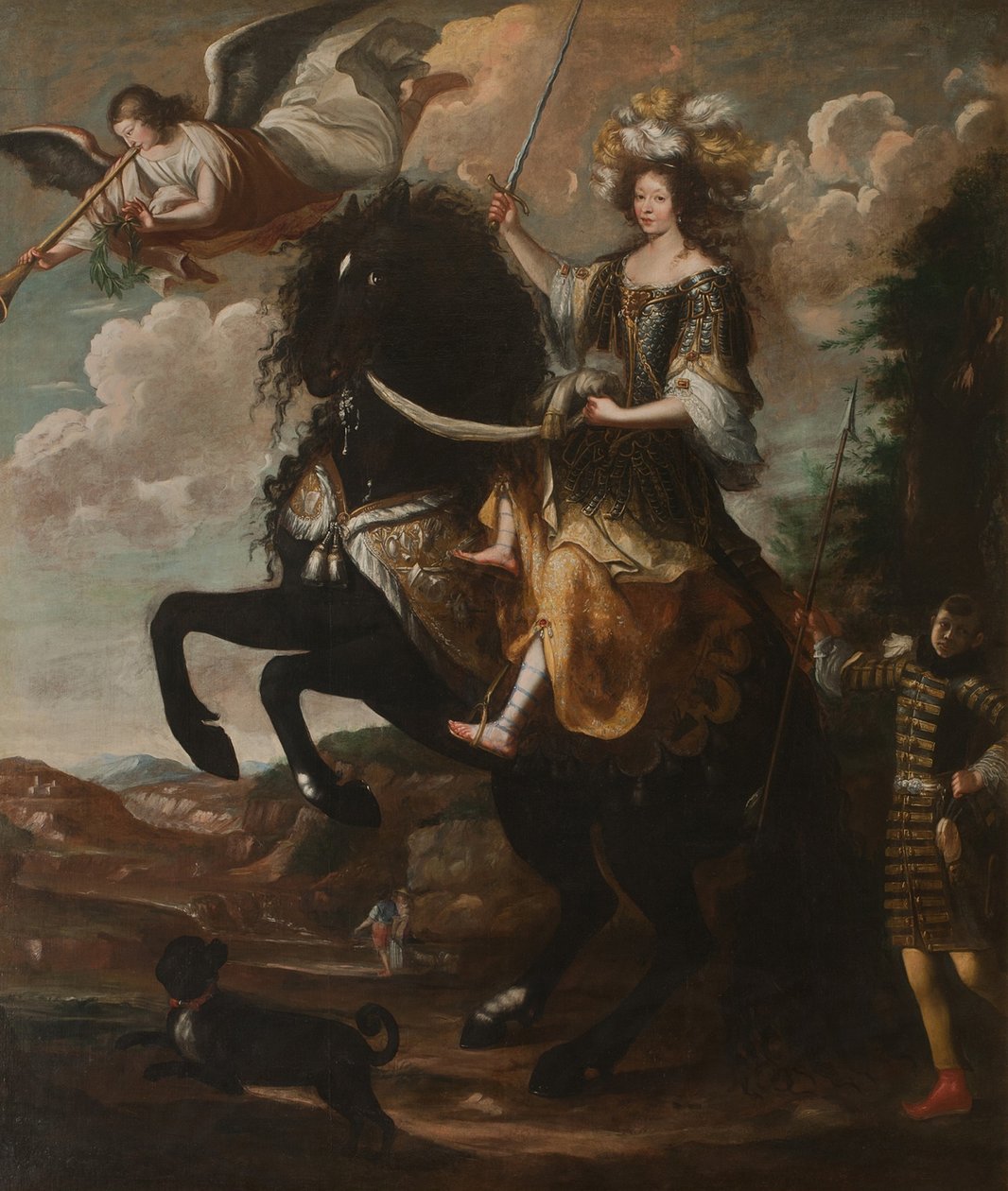 Marie Jeanne Baptiste 1644-1724, Savoyai hercegnő lovas portréja, c. 1670. alkotó: Giovanni Luigi Buffi