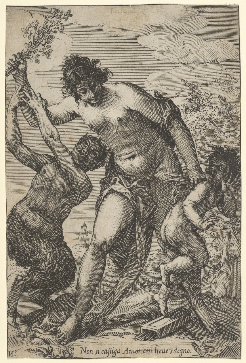 Vénusz Korbácsoló Ámor rózsákkal, 17. század eleje, 17. század eleje. alkotó: Giovanni Luigi Valesio