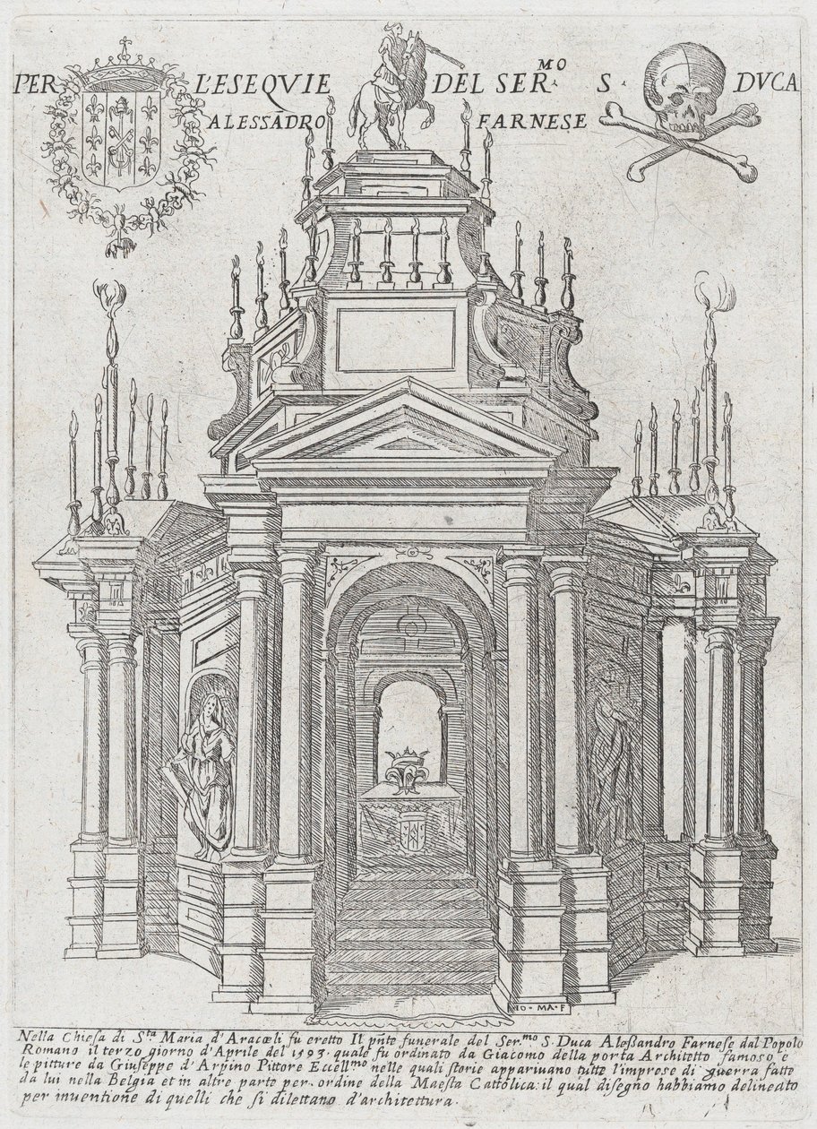 Katafalk Alessandro Farnese herceg számára, 1593 alkotó: Giovanni Maggi