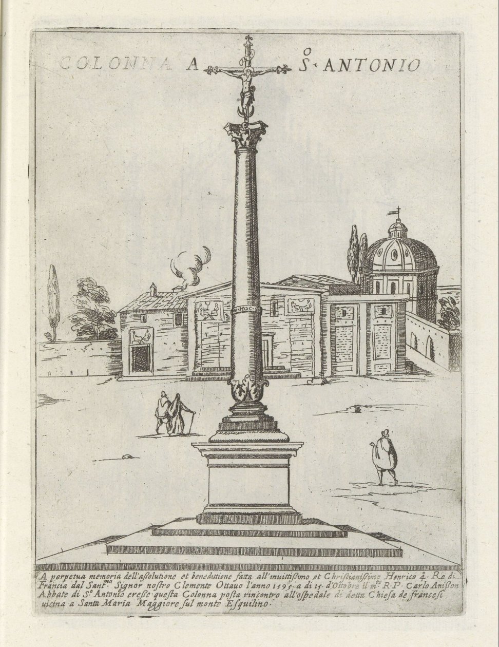 San Antonio oszlopa Colonna a S. Antonio (cím a tárgyon) Modern és ókori műemlékek és épületek Rómában (sorozat címe) Ornamenti di fabriche antichi et modern dell