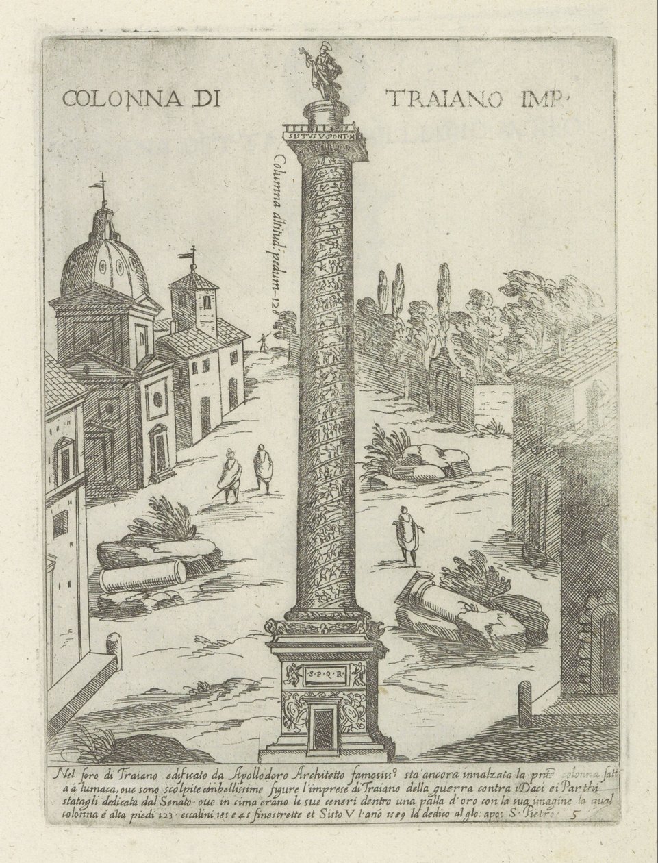 Traianus-oszlop Rómában Colonna di Traiano imp. (cím a tárgyon) Modern és ókori műemlékek és épületek Rómában (sorozat címe) Ornamenti di fabriche antichi et modern dell