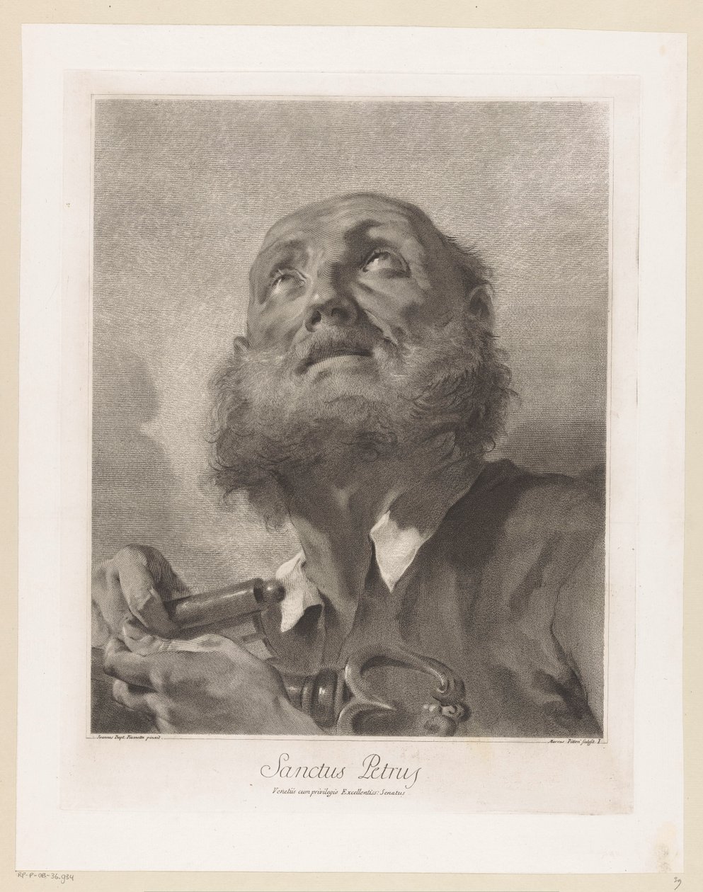 Péter apostol Szent Péter (cím a tárgyon) Apostolok (sorozat címe) alkotó: Giovanni Marco Pitteri
