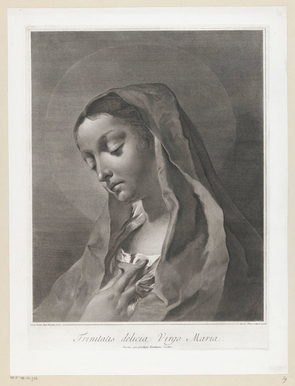 Maria Szűz Mária (cím a tárgyon) alkotó: Giovanni Marco Pitteri