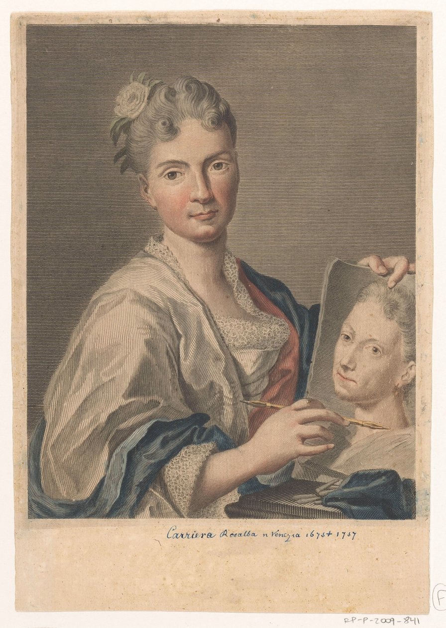 Rosalba Carriera művész portréja Művészek portréi (sorozat címe) alkotó: Giovanni Marco Pitteri