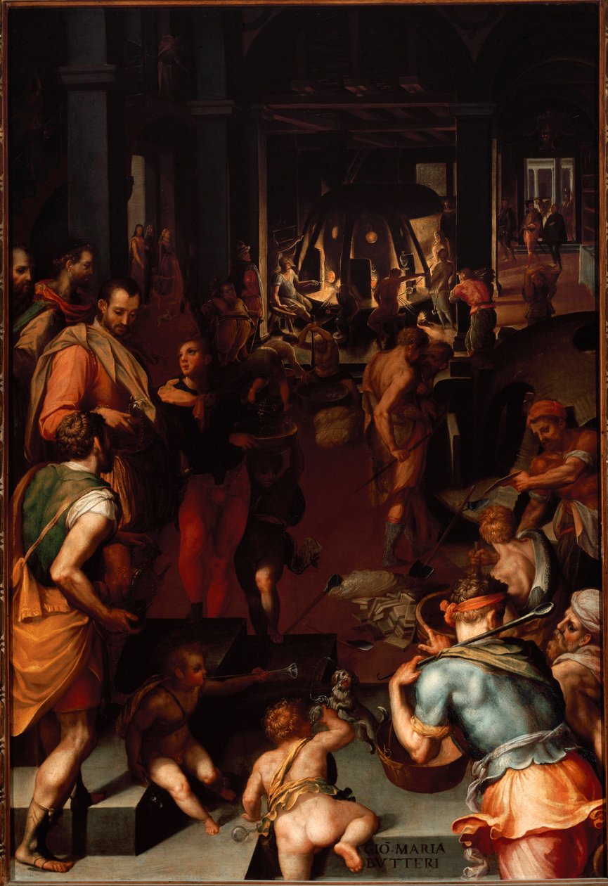 Üveggyártó műhelyek. (Festés alkotó: Giovanni Maria Butteri