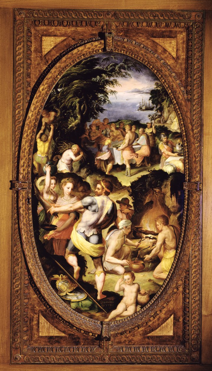 Az üveg felfedezése, 1572-es pala alkotó: Giovanni Maria Butteri