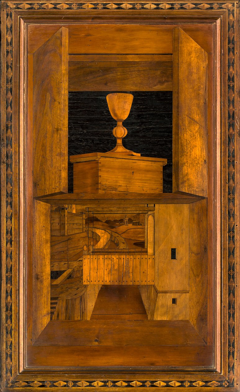 Lignaean Kanonikus Kórus, Giovanni Maria Platina intarzia 1484, Superior Stall alkotó: Giovanni Maria Platina