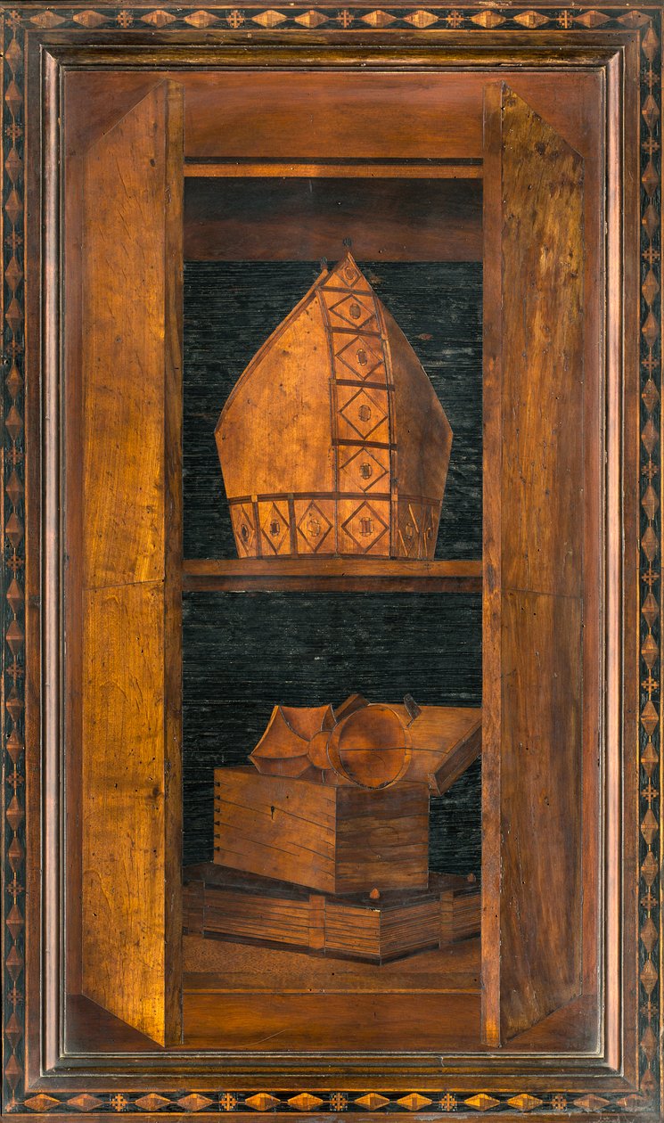 Lignaean Kanonikus Kórus, Giovanni Maria Platina intarzia 1484, Superior Stall alkotó: Giovanni Maria Platina