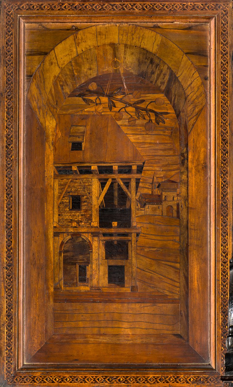 Lignaean Kanonikus Kórus, Giovanni Maria Platina intarzia 1484, Superior Stall alkotó: Giovanni Maria Platina
