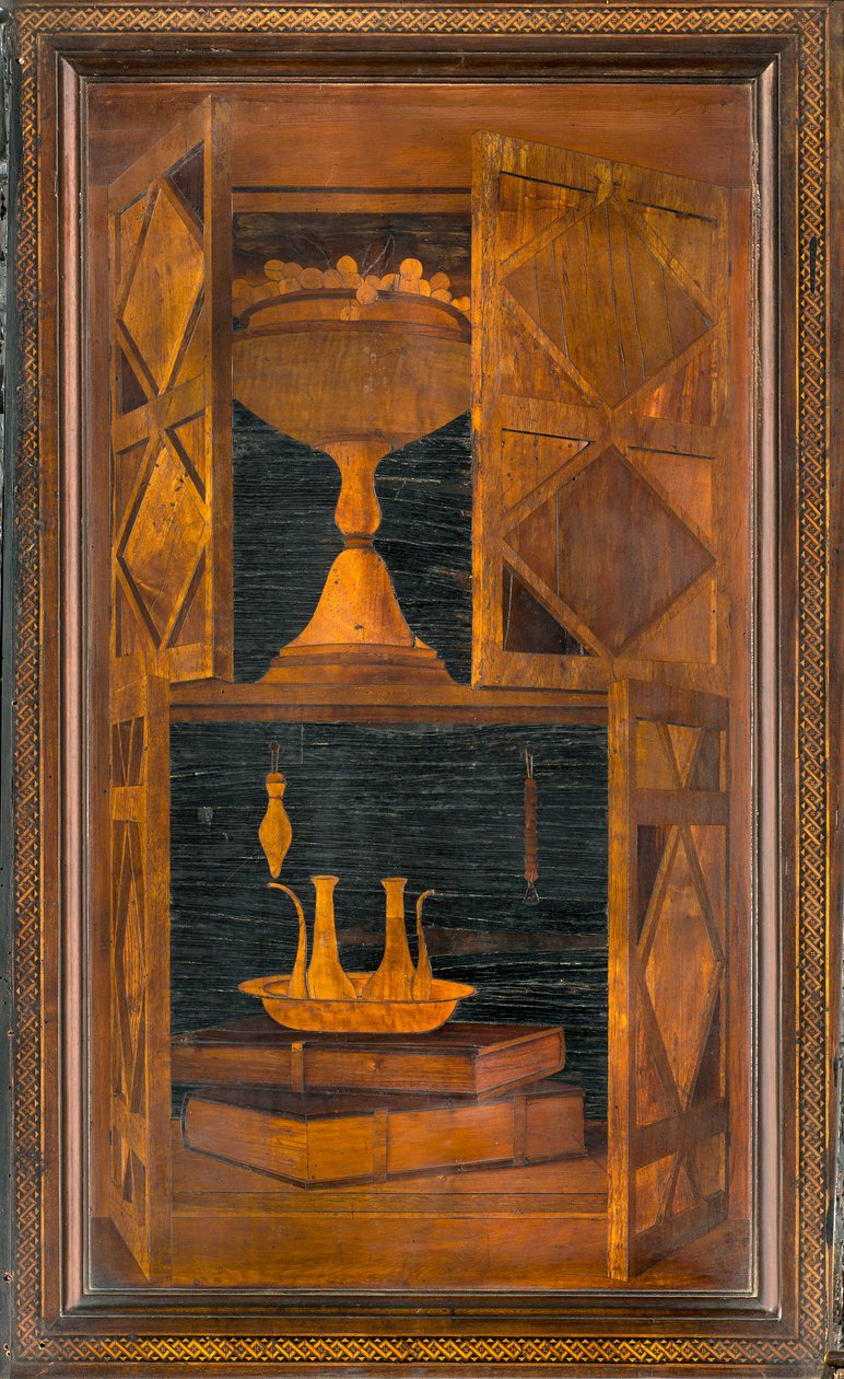 Lignaean Kanonikus Kórus, Giovanni Maria Platina intarzia 1484, Superior Stall alkotó: Giovanni Maria Platina