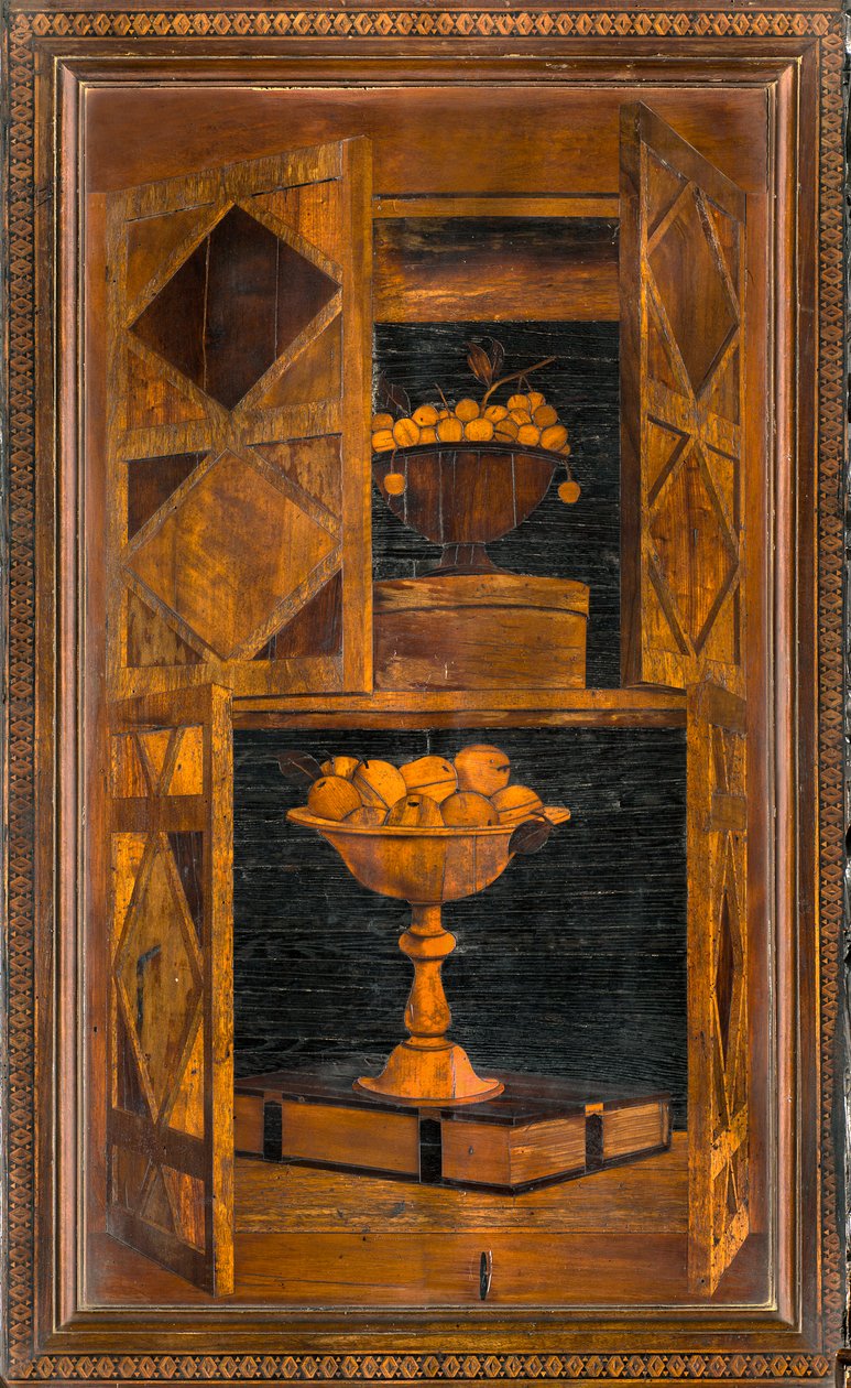 Lignaean Kanonikus Kórus, Giovanni Maria Platina intarzia 1484, Superior Stall alkotó: Giovanni Maria Platina