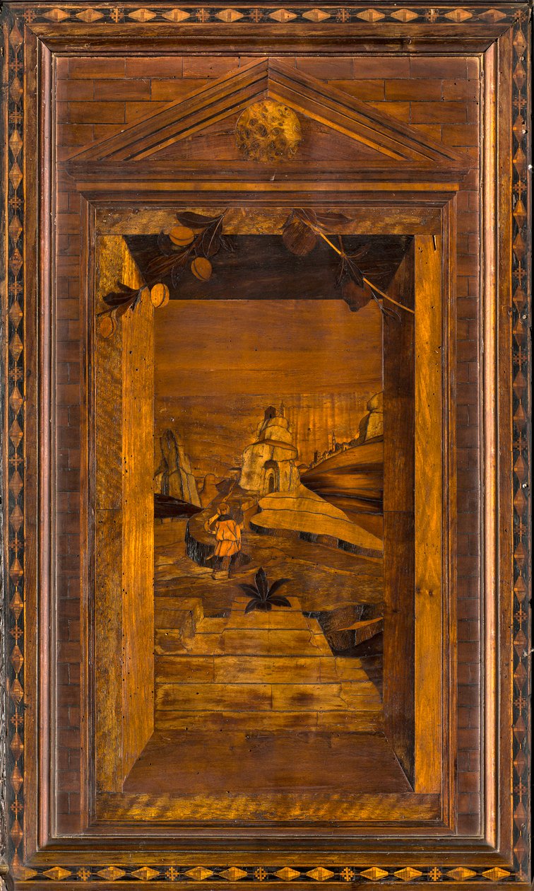 Lignaean Kanonikus Kórus, Giovanni Maria Platina intarzia 1484, Superior Stall alkotó: Giovanni Maria Platina