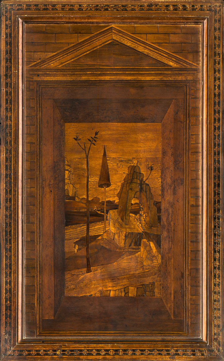Lignaean Kanonikus Kórus, Giovanni Maria Platina intarzia 1484, Superior Stall alkotó: Giovanni Maria Platina