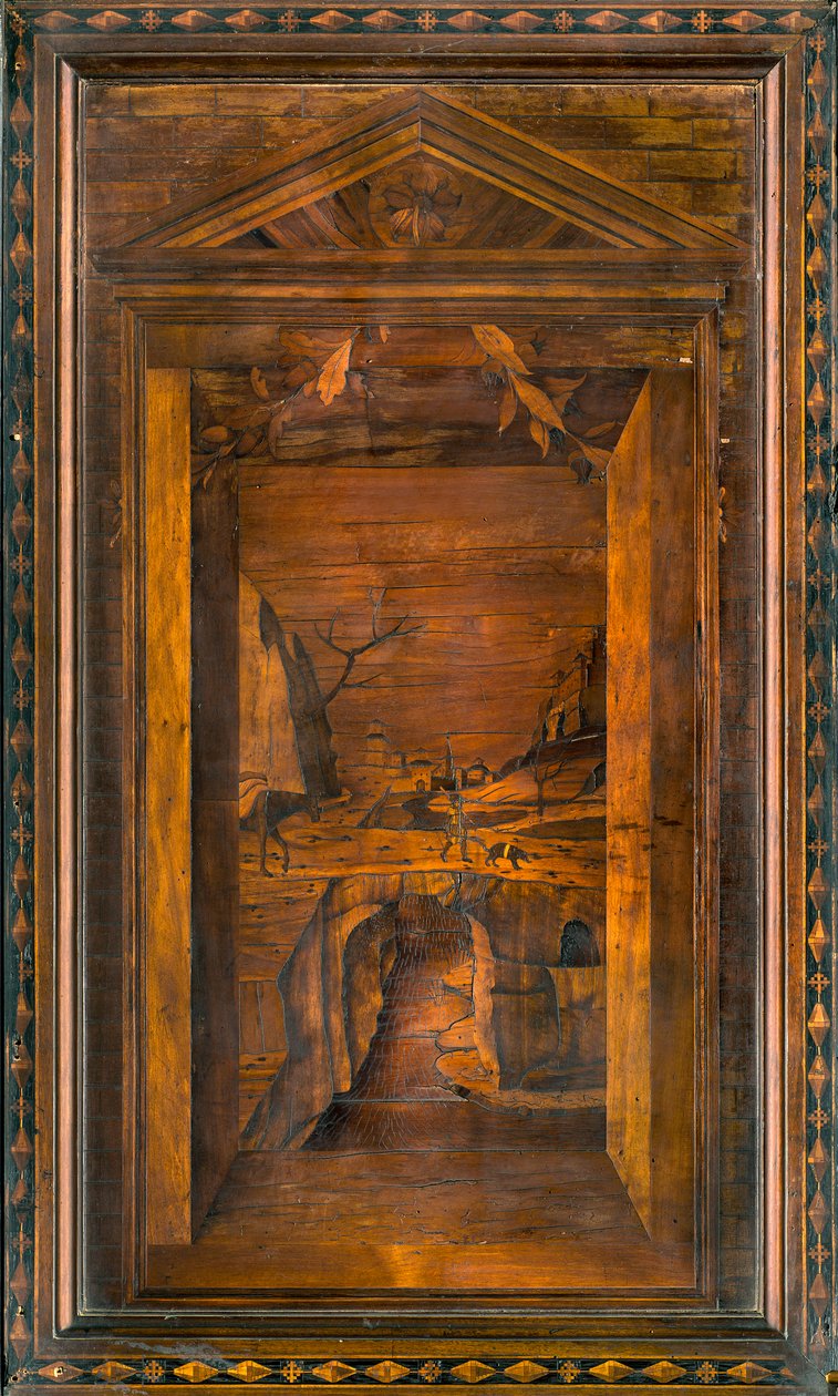 Lignaean Kanonikus Kórus, Giovanni Maria Platina intarzia 1484, Superior Stall alkotó: Giovanni Maria Platina
