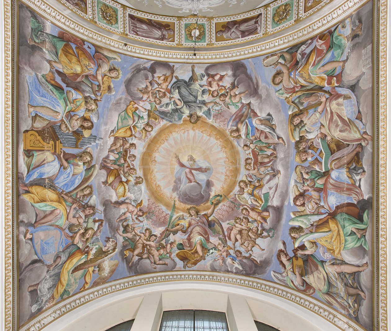 Isten a dicsőségben és a zenész angyalok, 1616 alkotó: Giovanni Mauro della Rovere