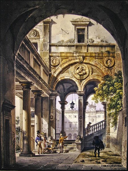Építészeti Capriccio alkotó: Giovanni Migliara