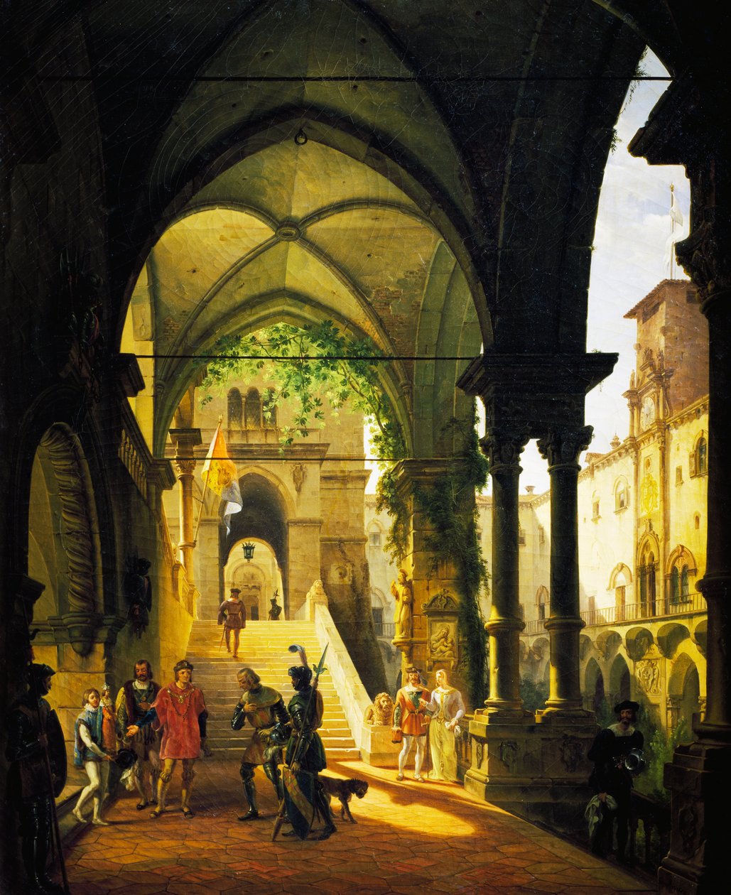 XI. Lajos a Barolo-kastélyban, Giovanni Migliara (1785-1837) alkotó: Giovanni Migliara