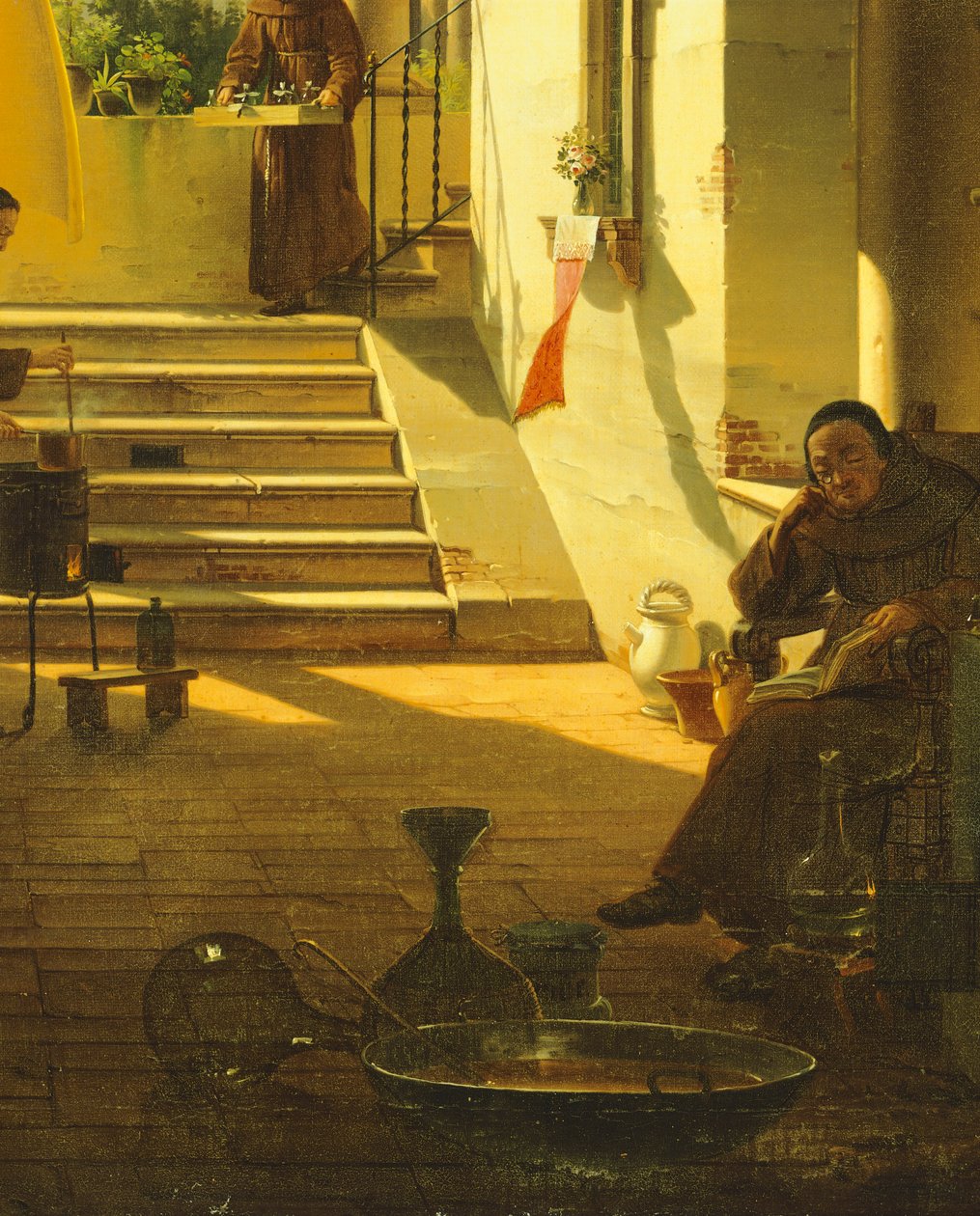 Egy kolostor patikusa, Giovanni Migliara, részlet alkotó: Giovanni Migliara