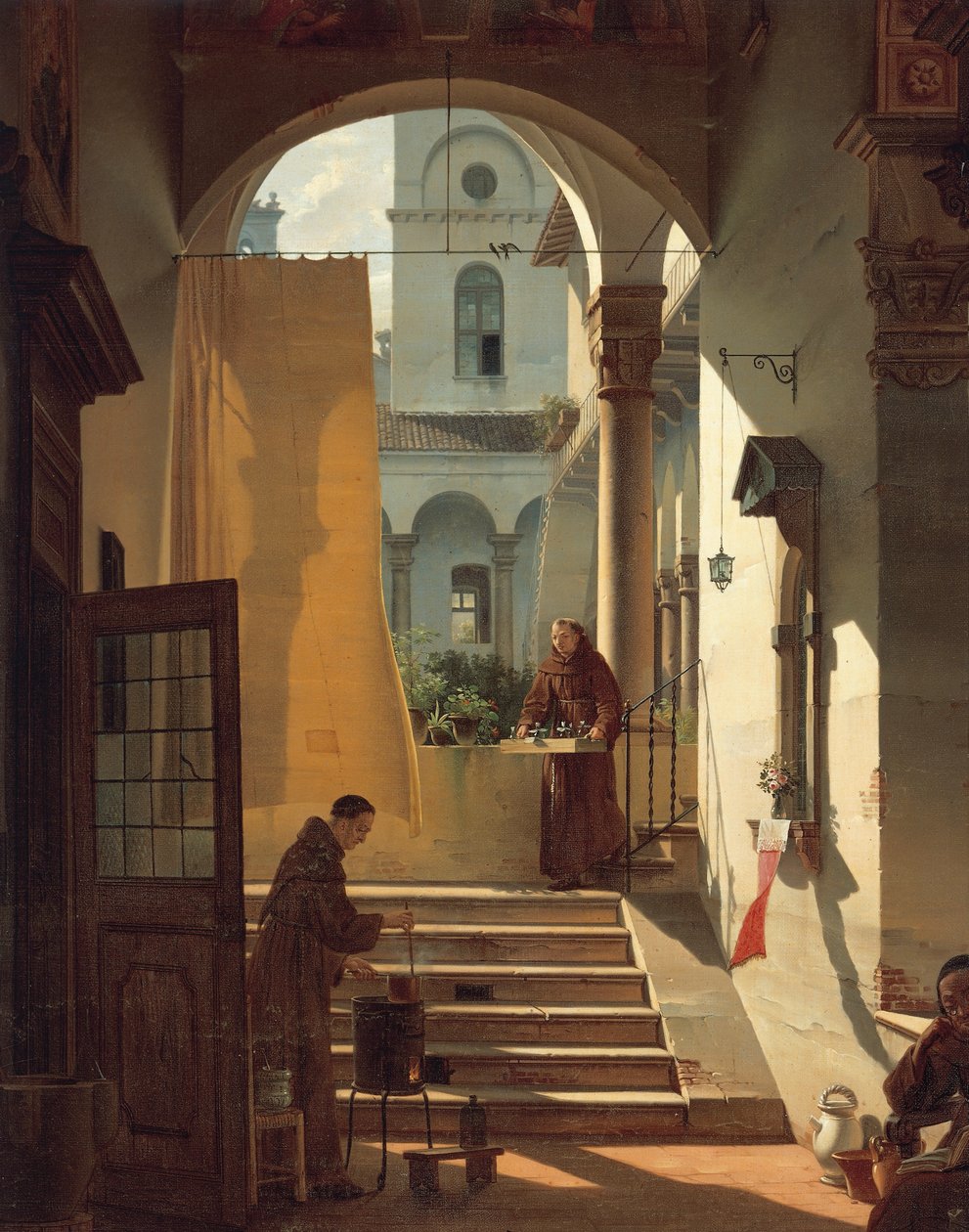Egy kolostor patikusa, Giovanni Migliara, részlet alkotó: Giovanni Migliara