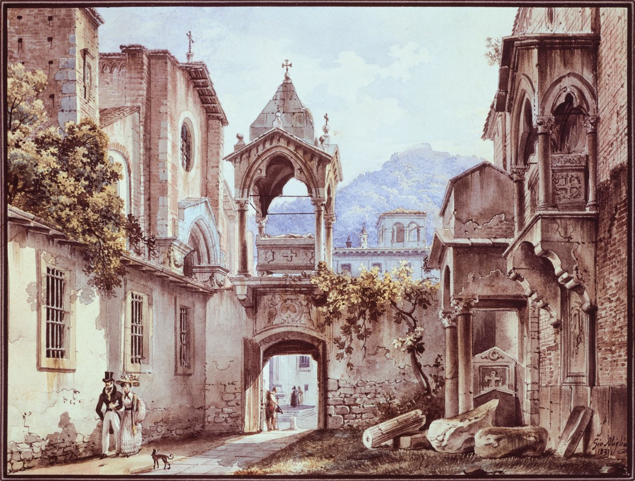 San Giorgetto udvara Veronában, Giovanni Migliara (1785-1837) alkotó: Giovanni Migliara