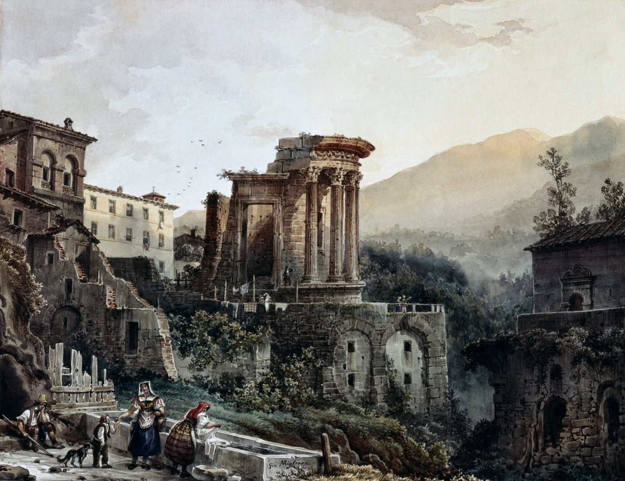 Vesta temploma Tivoliban, Giovanni Migliara (1785-1837), Olaszország alkotó: Giovanni Migliara
