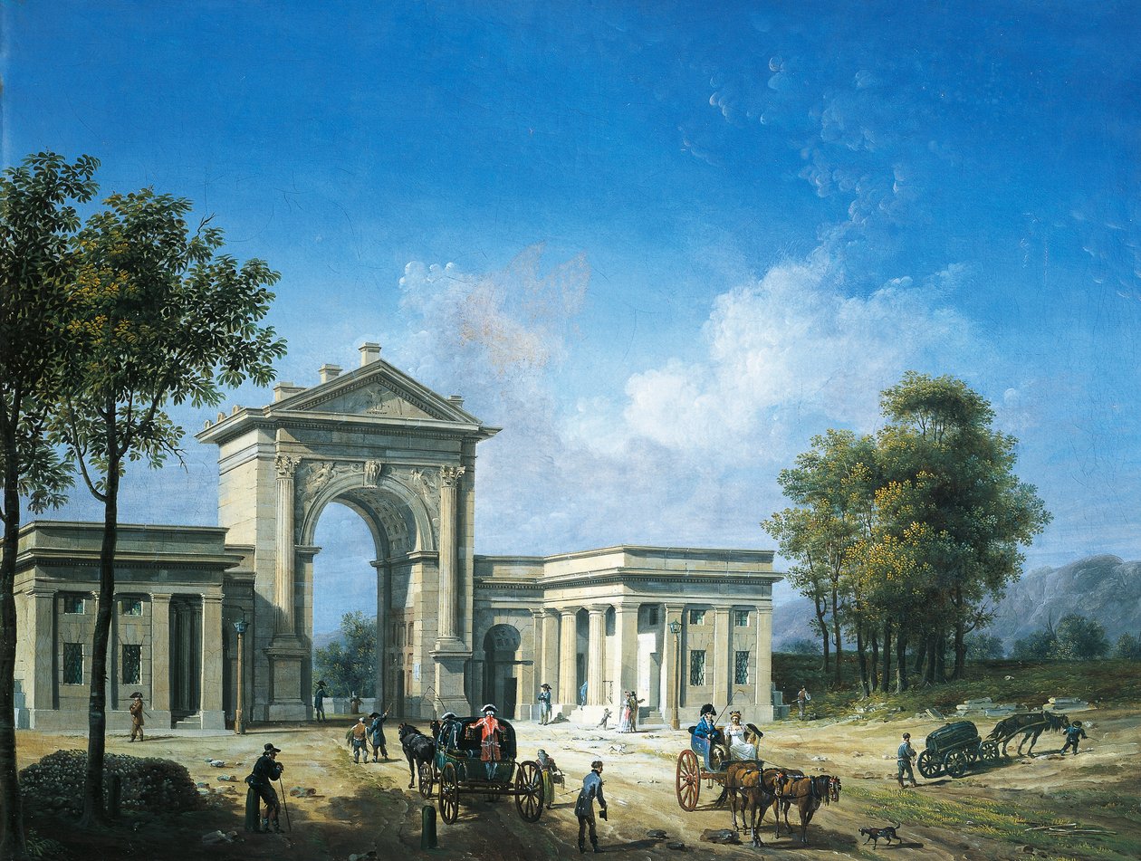 A milánói Porta Nuova látképe, Giovanni Migliara alkotó: Giovanni Migliara