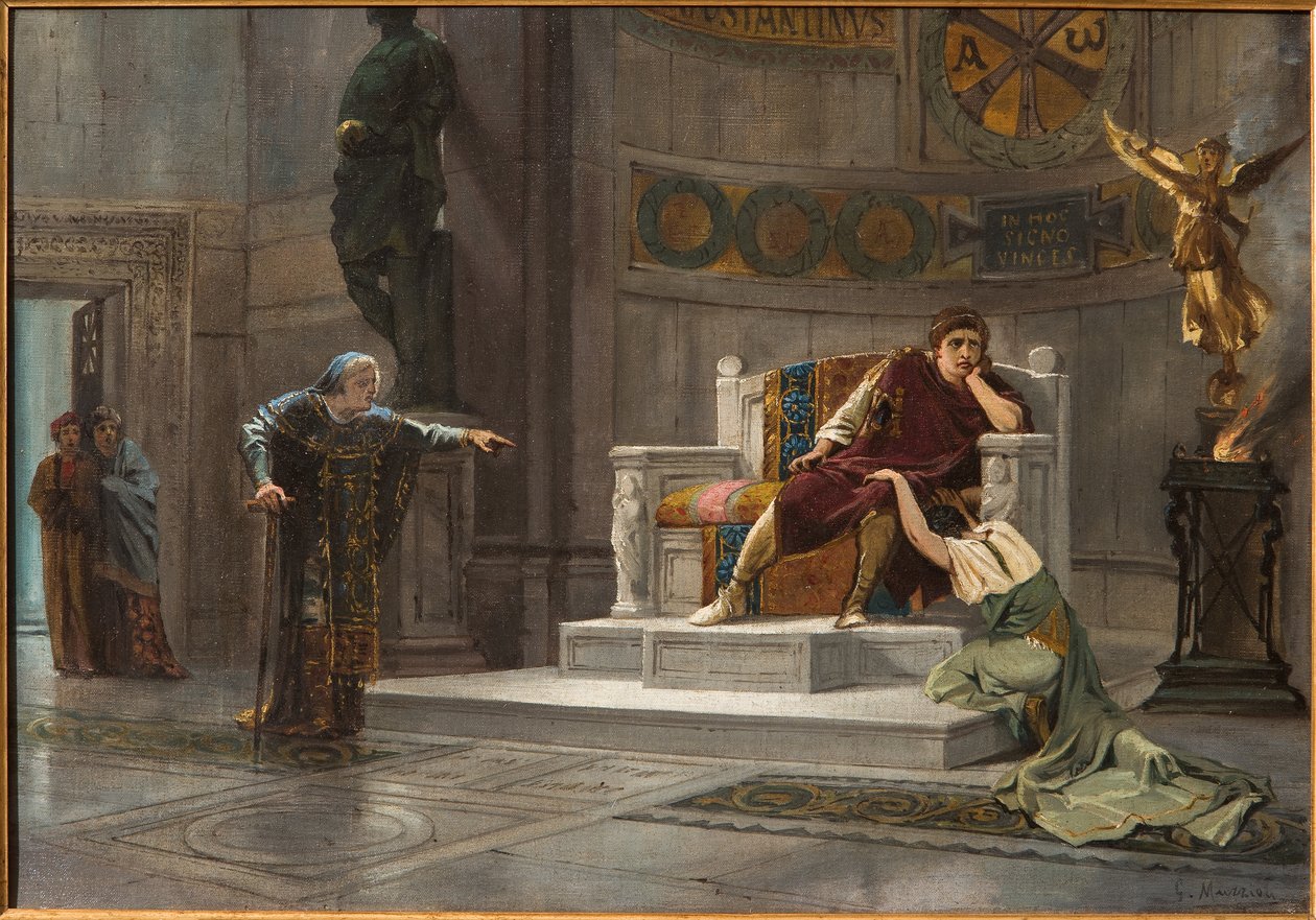 Konstantin és a rabszolga (olaj, vászon) alkotó: Giovanni Muzzioli
