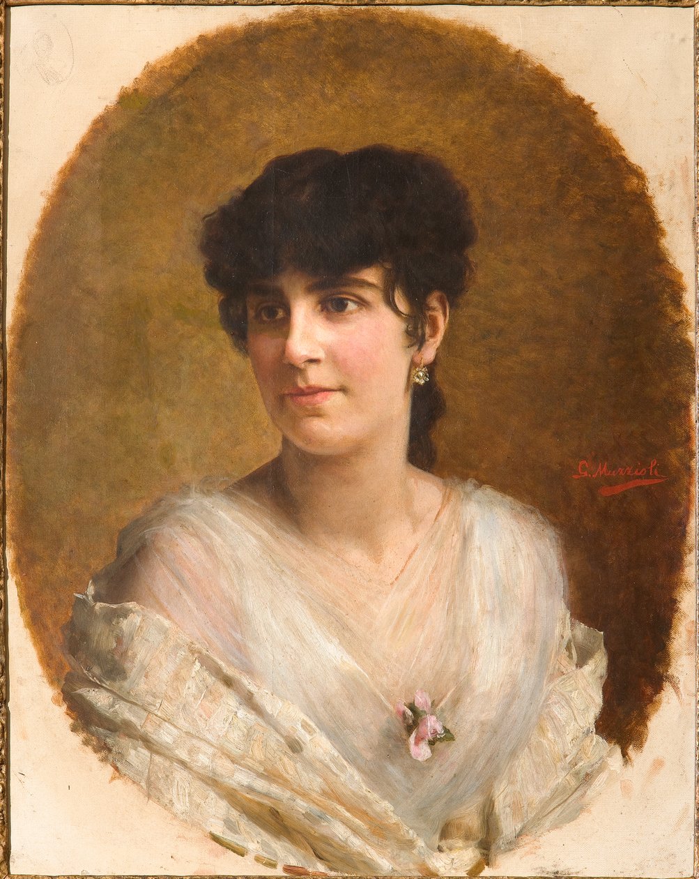 Egy lány arca (olaj, vászon) alkotó: Giovanni Muzzioli
