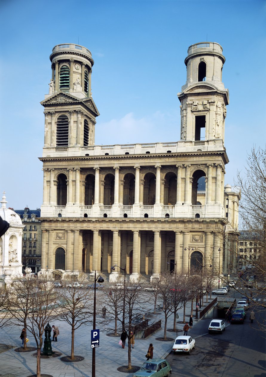 A párizsi Saint-Sulpice-templom homlokzata (fotó) alkotó: Giovanni Niccolo Servandoni