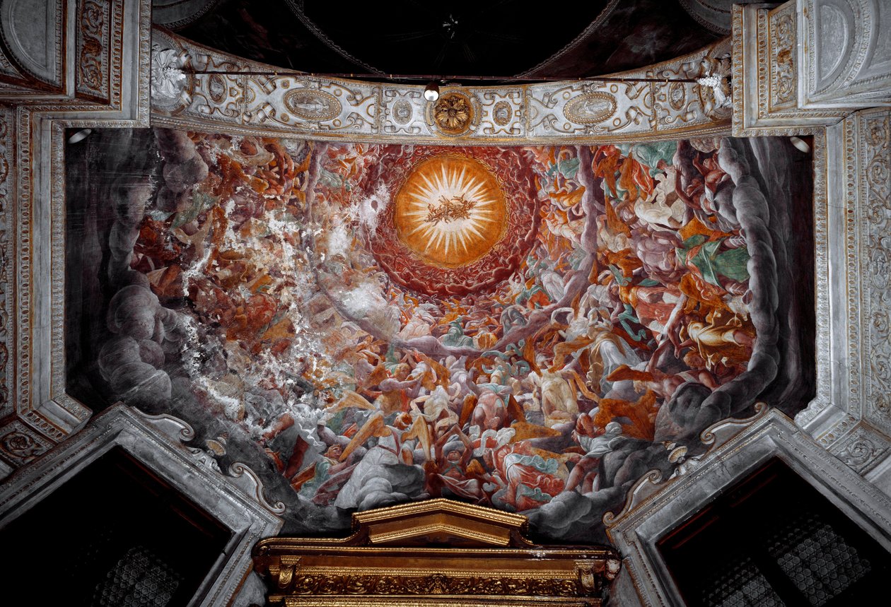 Giovan Paolo Lomazzo (1538-1600) freskók dekorációja: Angels in Glory Dome alkotó: Giovanni Paolo Lomazzo