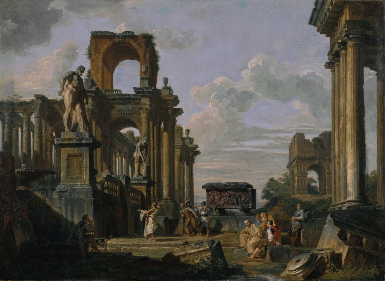 Ősi építészet és szobrászat Capriccio. alkotó: Giovanni Paolo Panini