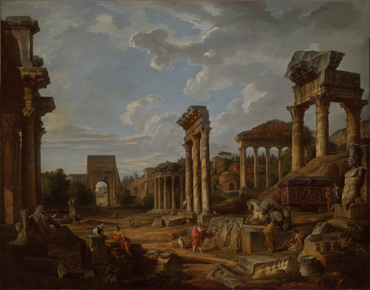 Capriccio a Forum Romanumról alkotó: Giovanni Paolo Panini