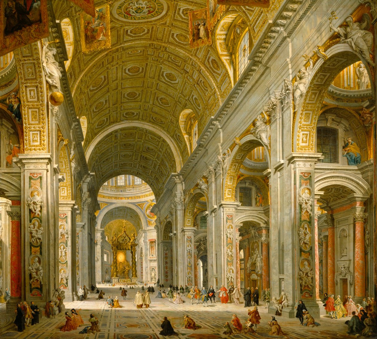 A római Szent Péter-székesegyház belseje alkotó: Giovanni Paolo Panini