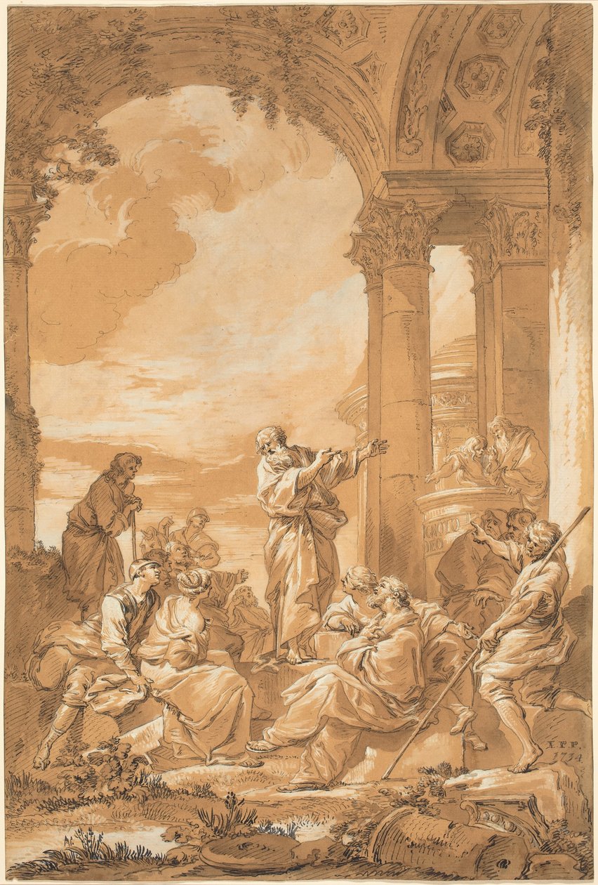Szent Pál prédikál Athénban alkotó: Giovanni Paolo Panini