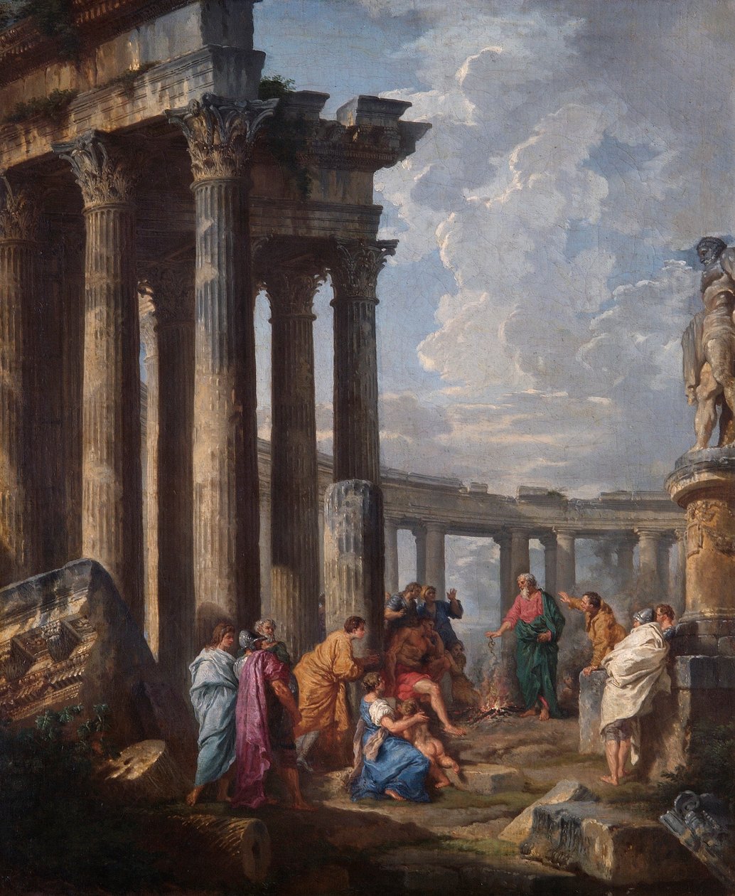 "Szent Pál Máltán, megragadja a Viperát", 1735 alkotó: Giovanni Paolo Panini