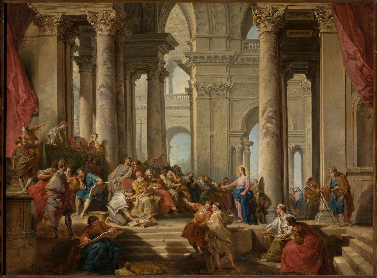Krisztus a tudósok között alkotó: Giovanni Paolo Pannini