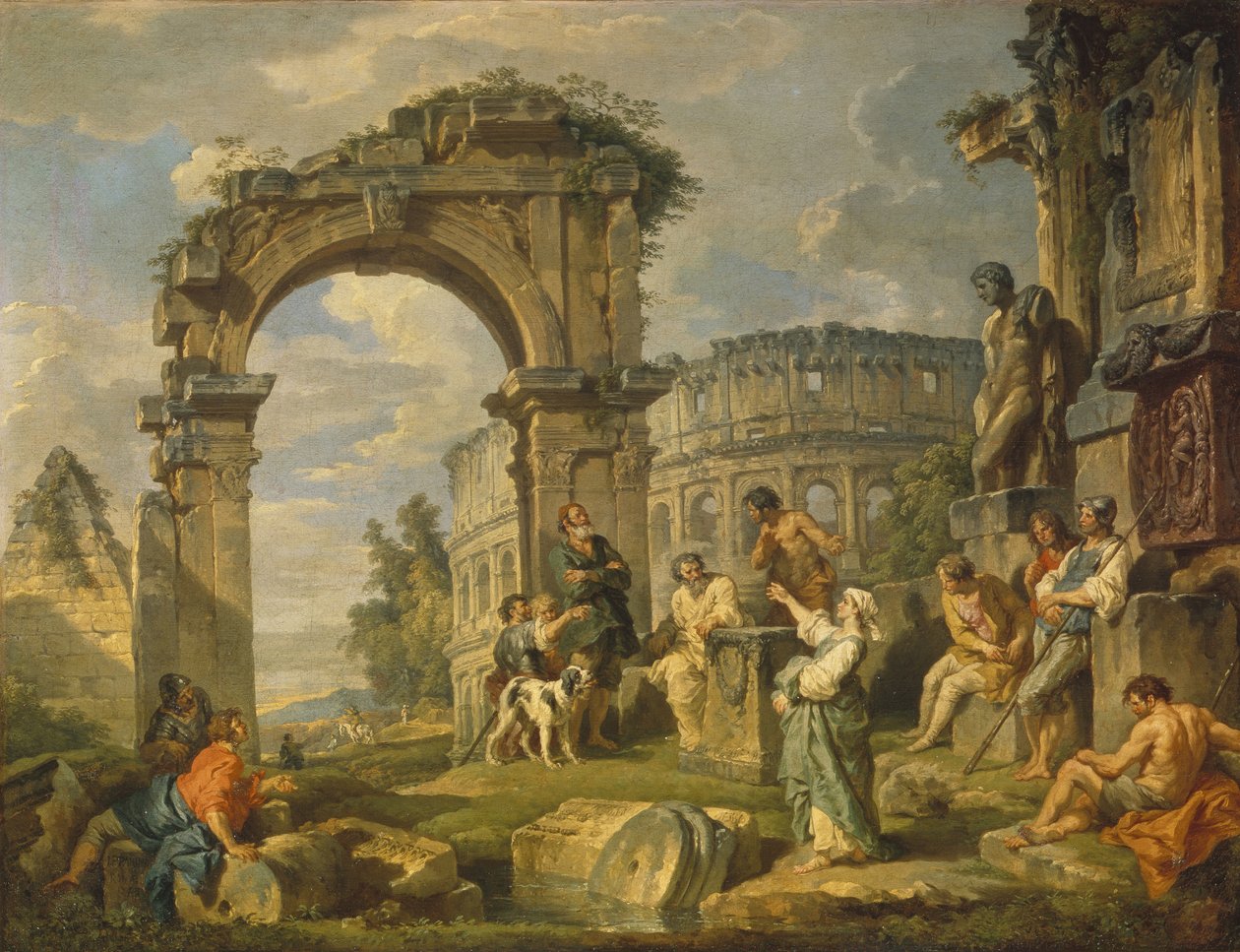 Cumaean Sibyl megjövendölte Krisztus születését, 1743-ban alkotó: Giovanni Paolo Pannini